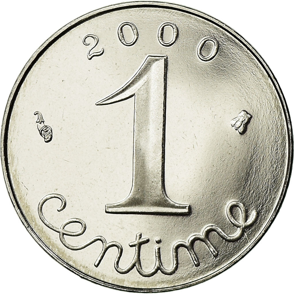 Moeda, França, Épi, Centime, 2000, Paris, MS(65-70), Aço Inoxidável, KM:928