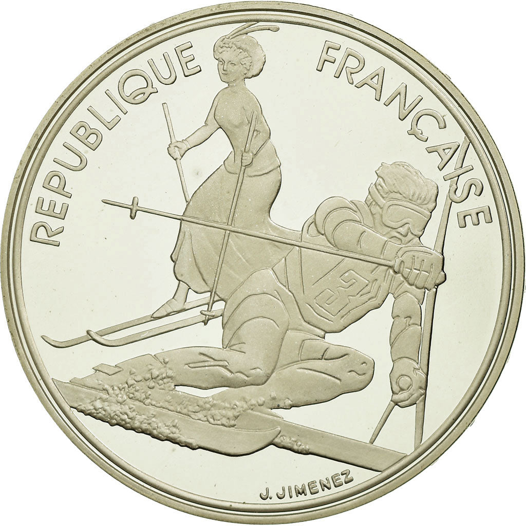 Moneta, Francja, 100 Francs, 1990, BE, MS(65-70), Srebro, KM:984, Gadoury:C13