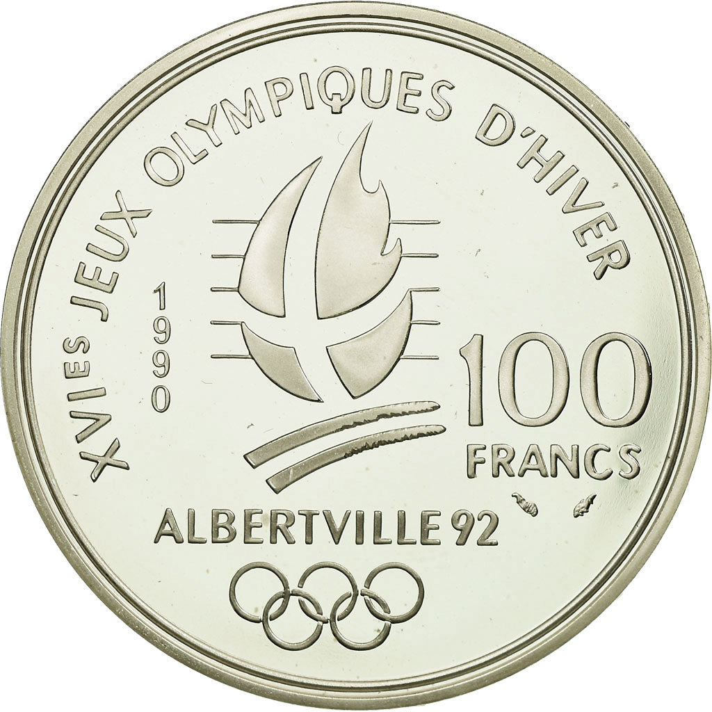 Moneta, Francja, 100 Francs, 1990, BE, MS(65-70), Srebro, KM:984, Gadoury:C13