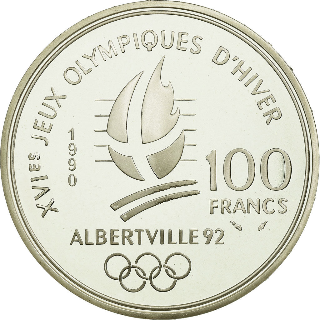 Moneta, Francja, 100 Francs, 1990, BE, MS(65-70), Srebro, KM:983, Gadoury:C11