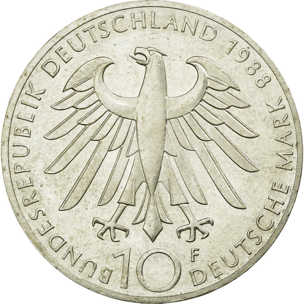 Coin, GERMANY - FEDERAL REPUBLIC, 10 Mark, 1988, Stuttgart, Germany, MS(65-70)