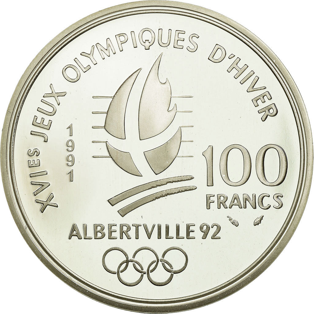 Moneta, Francja, 100 Francs, 1991, BE, MS(65-70), Srebro, KM:995