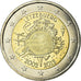 Luxemburgo, 2 Euro, 10 ans de l'Euro, 2012, AU(55-58), Bimetálico, KM:119