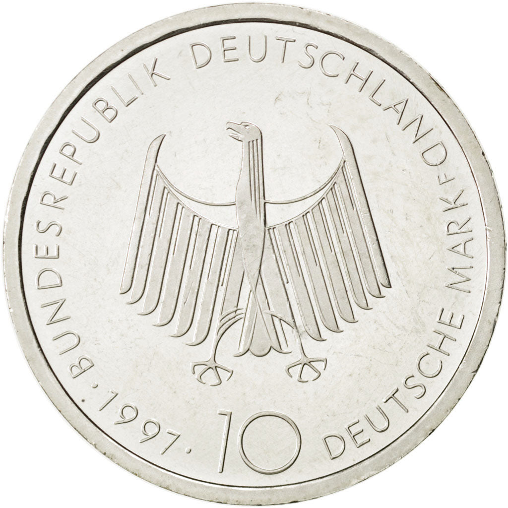 GERMANY - FEDERAL REPUBLIC, 10 Mark, 1997, Stuttgart, KM #192, MS(65-70),...
