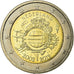 Países Baixos, 2 Euro, 10 ans de l'Euro, 2012, AU(55-58), Bimetálico, KM:308