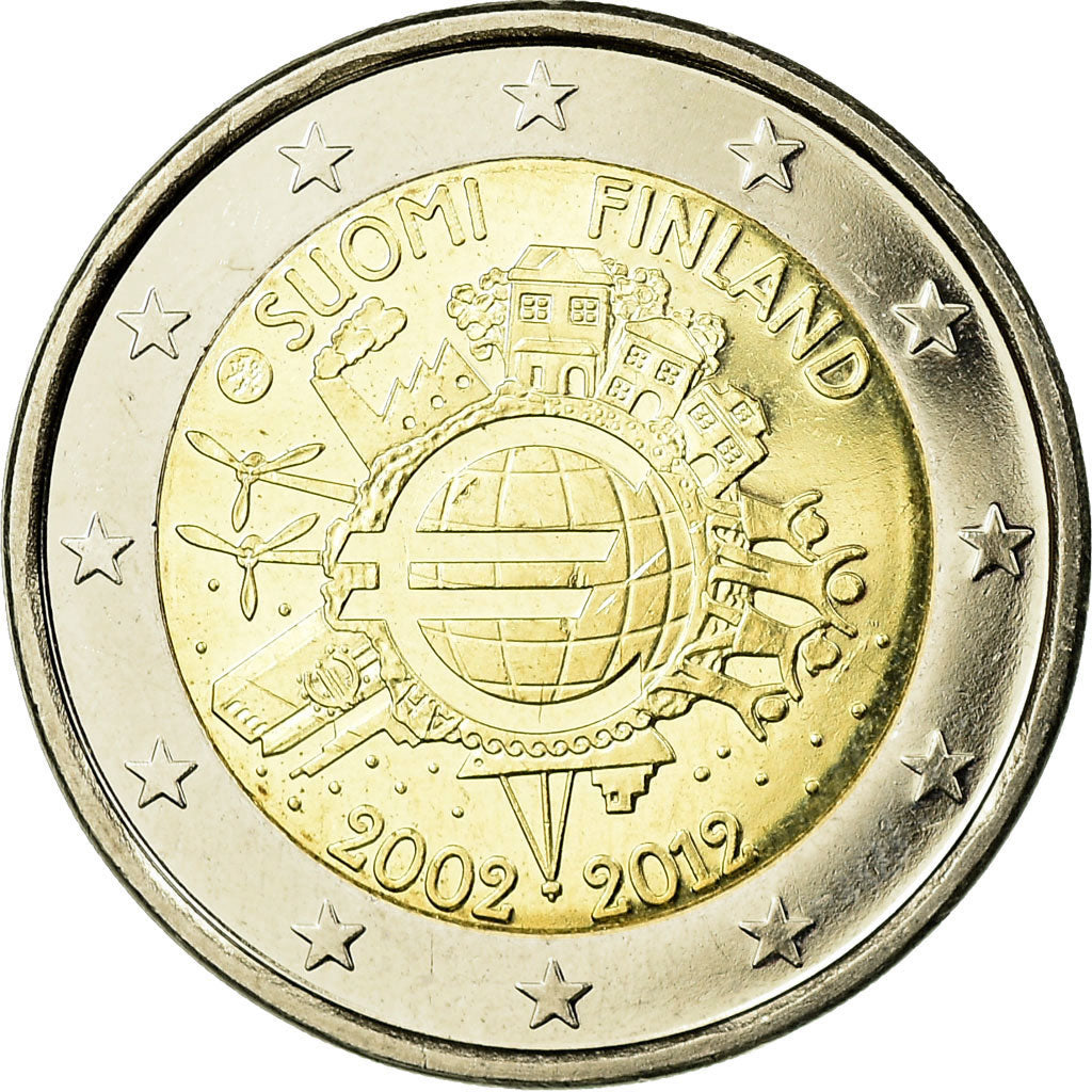 Finland, 2 Euro, 10 ans de l'Euro, 2012, AU(55-58), Bi-Metallic, KM:178