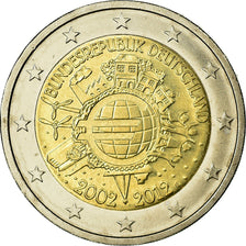 GERMANY - FEDERAL REPUBLIC, 2 Euro, 10 ans de l'Euro, 2012, AU(55-58)