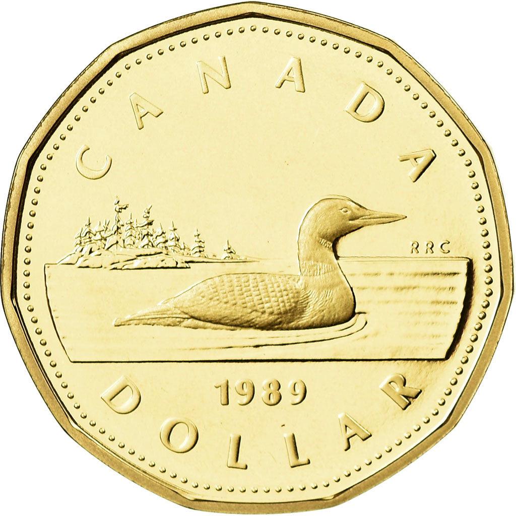 Coin, Canada, Elizabeth II, Dollar, 1989, Royal Canadian Mint, Ottawa, Proof