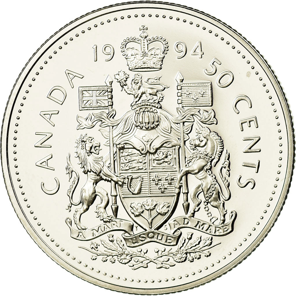 Coin, Canada, Elizabeth II, 50 Cents, 1994, Royal Canadian Mint, Ottawa, Proof