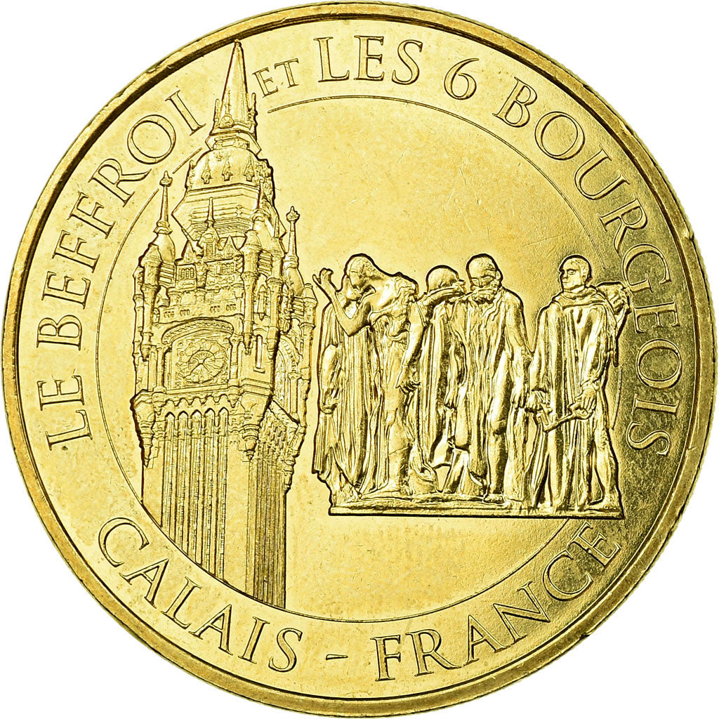 France, Jeton, Jeton Touristique, Calais - Le Beffroi et les 6 bourgeois, Arts &