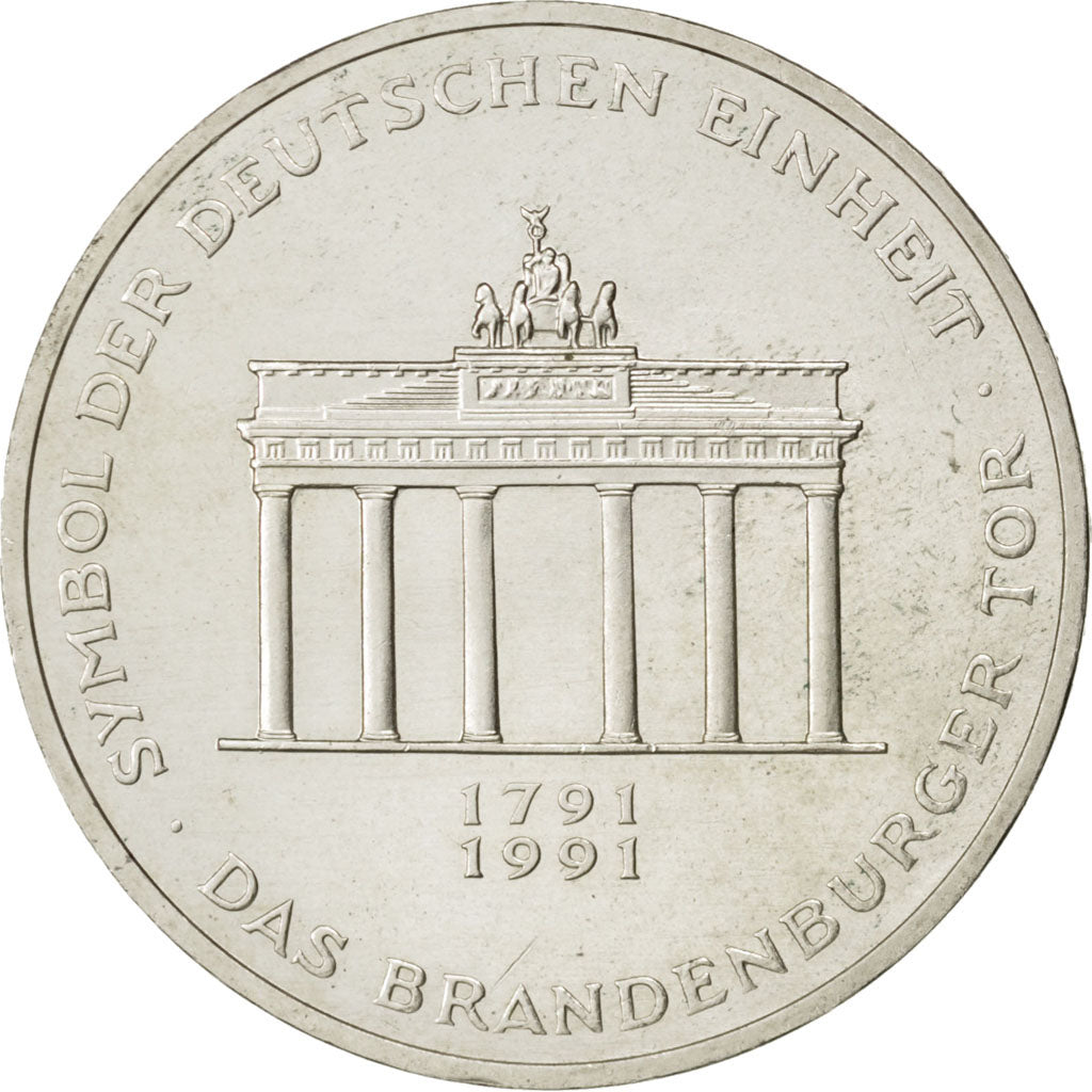 GERMANY - FEDERAL REPUBLIC, 10 Mark, 1991, Berlin, KM #177, MS(65-70), Silver,..