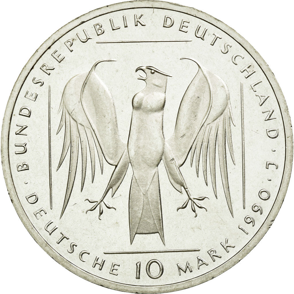 Coin, GERMANY - FEDERAL REPUBLIC, 10 Mark, 1990, Hamburg, Germany, MS(65-70)