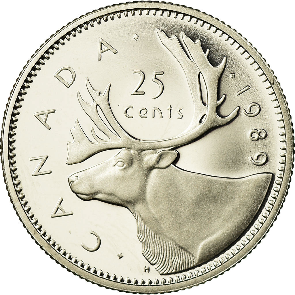 Moneda, Canadá, Elizabeth II, 25 Cents, 1989, Royal Canadian Mint, Ottawa
