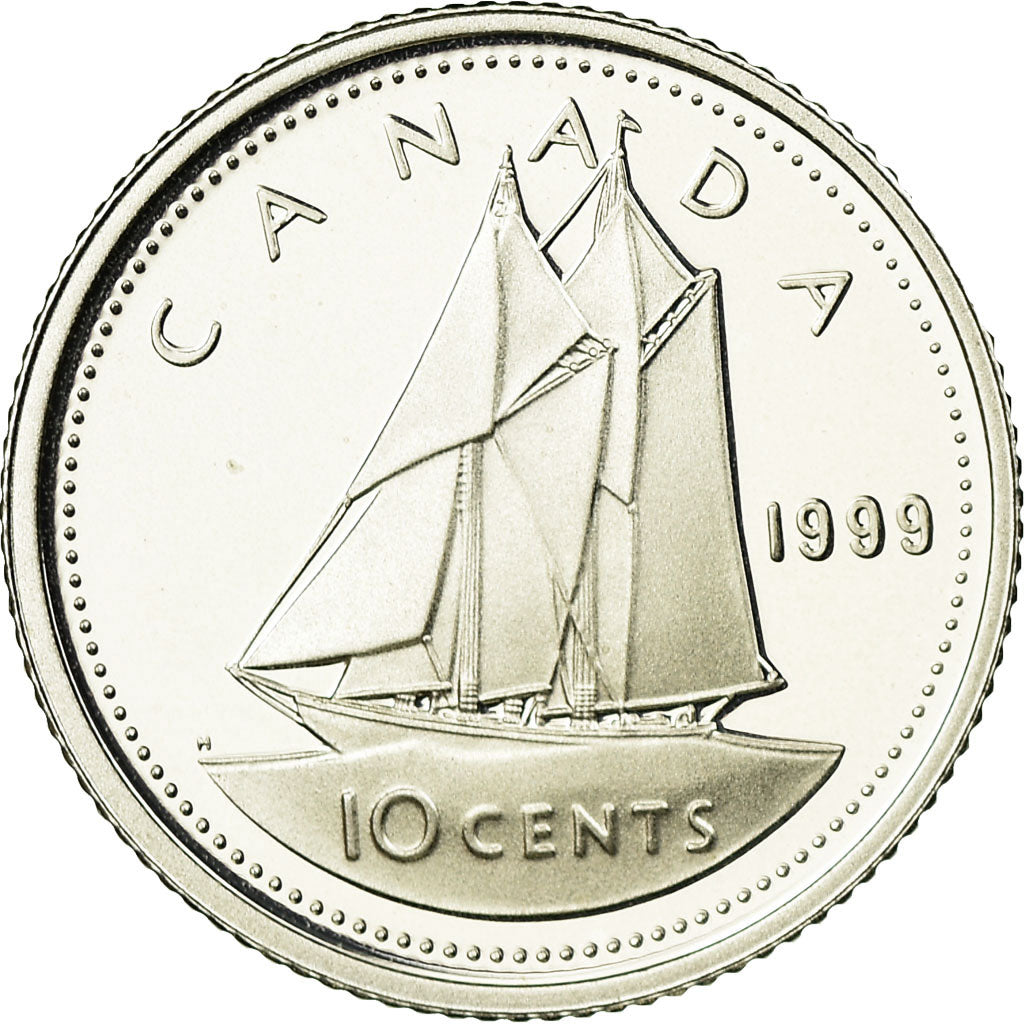Coin, Canada, Elizabeth II, 10 Cents, 1999, Royal Canadian Mint, Ottawa, Proof
