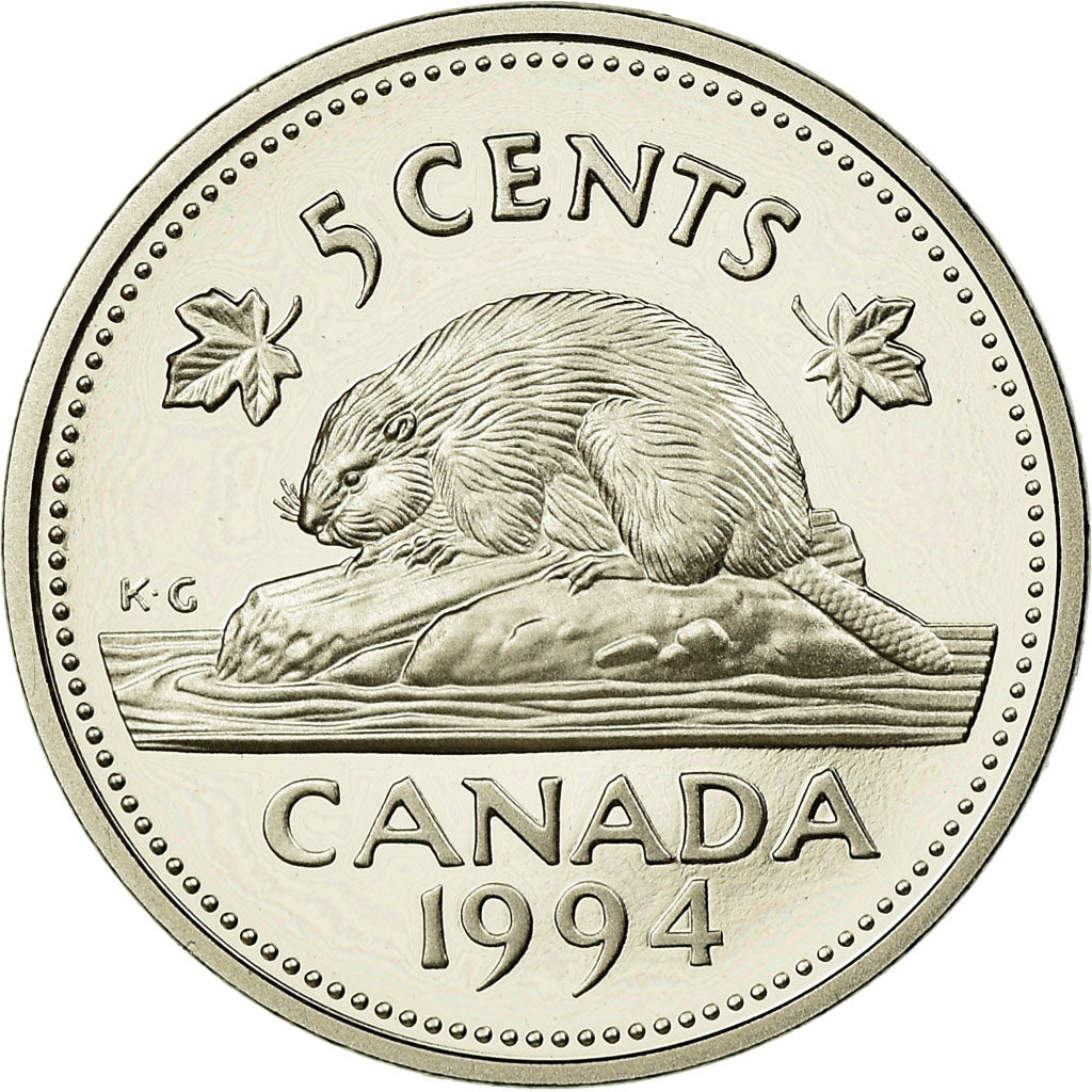 Coin, Canada, Elizabeth II, 5 Cents, 1994, Royal Canadian Mint, Ottawa, Proof