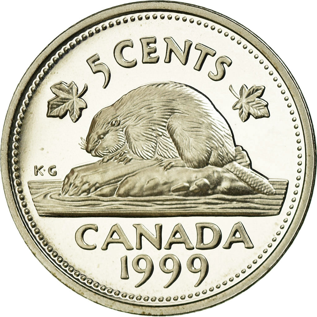 Coin, Canada, Elizabeth II, 5 Cents, 1999, Royal Canadian Mint, Ottawa, Proof