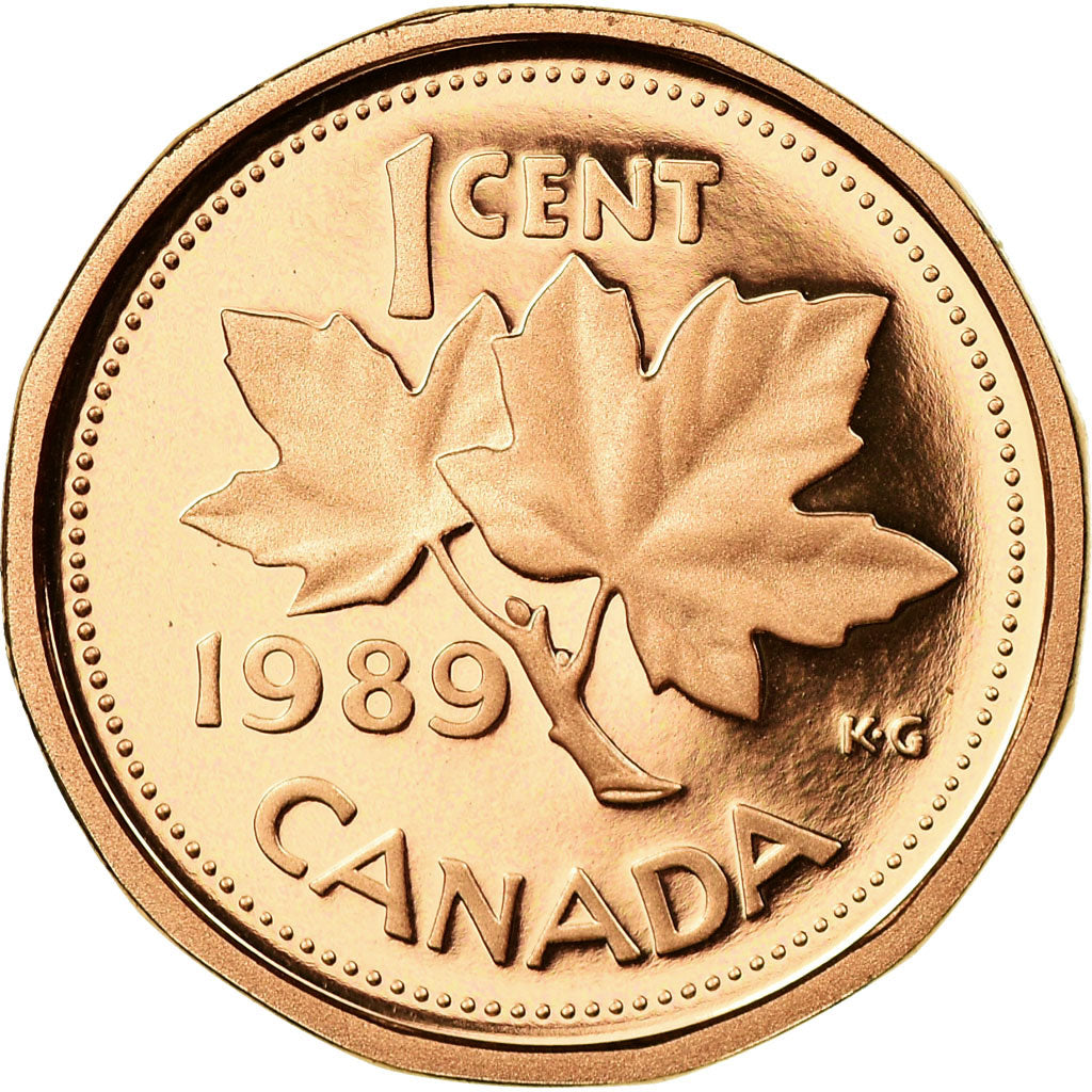 Coin, Canada, Elizabeth II, Cent, 1989, Royal Canadian Mint, Ottawa, Proof