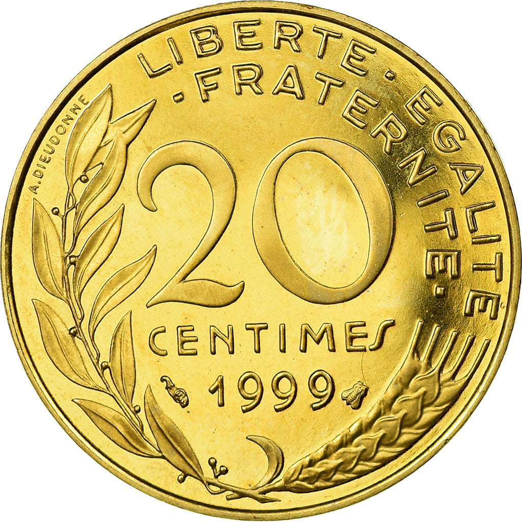 Coin, France, Marianne, 20 Centimes, 1999, Paris, BE, MS(65-70)