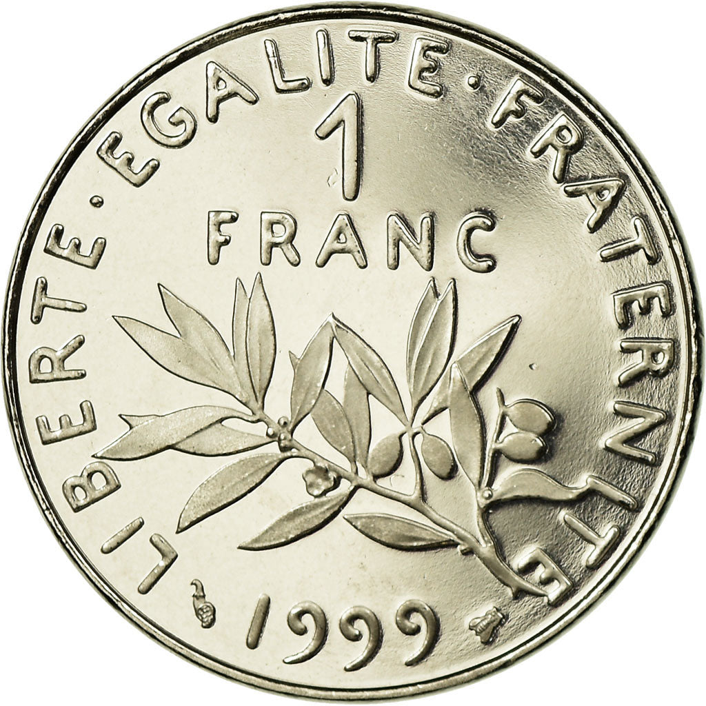Moeda, França, Semeuse, Franc, 1999, Paris, BE, MS(65-70), Níquel, KM:925.2