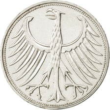 GERMANY - FEDERAL REPUBLIC, 5 Mark, 1969, Hambourg, KM #112.1, AU(55-58),...