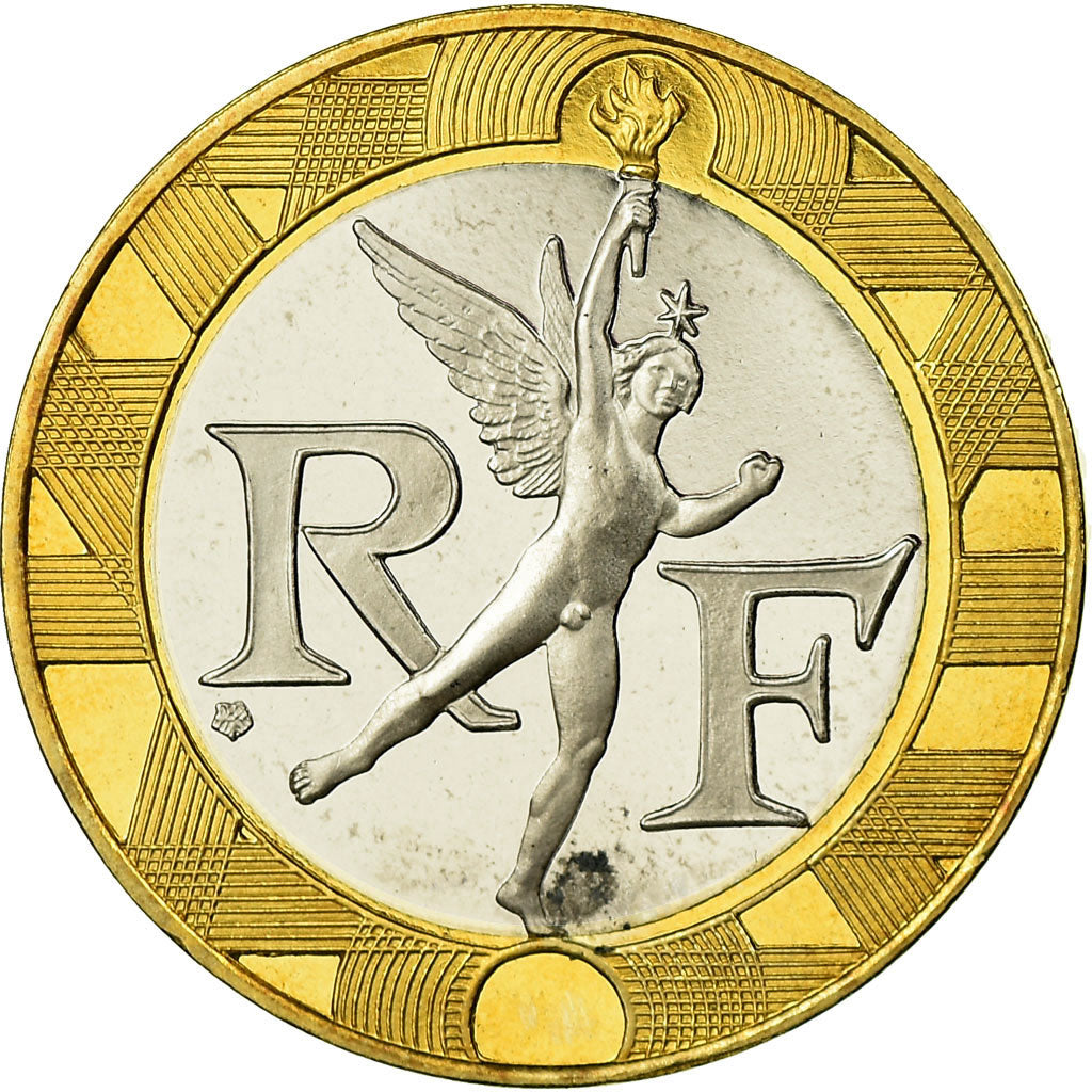 Moeda, França, Génie, 10 Francs, 1999, Paris, BE, MS(65-70), Alumínio-Bronze