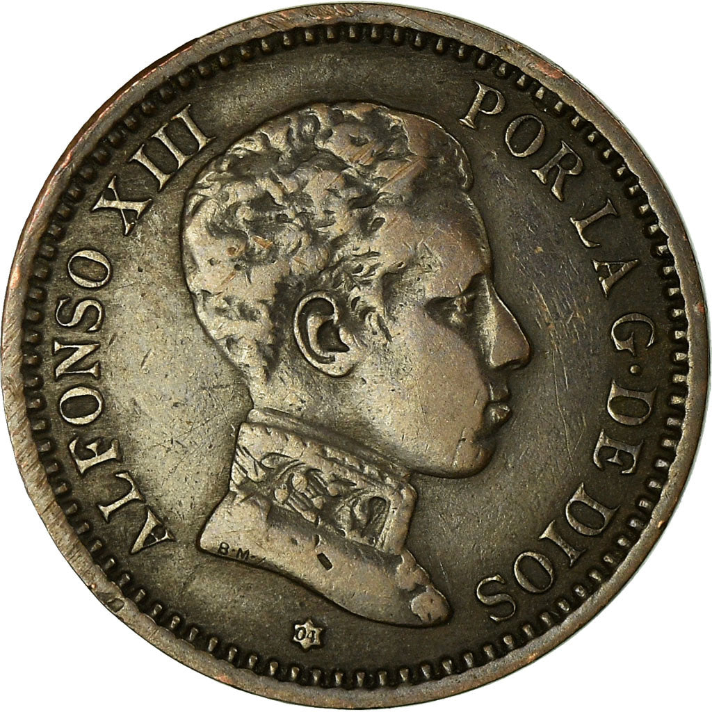Coin, Spain, Alfonso XIII, 2 Centimos, 1904, Madrid, VF(30-35), Copper, KM:722