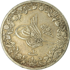 Münze, Ägypten, Abdul Hamid II, 5 Qirsh, 1884 (AH 1293/10), SS, Silber, KM:294