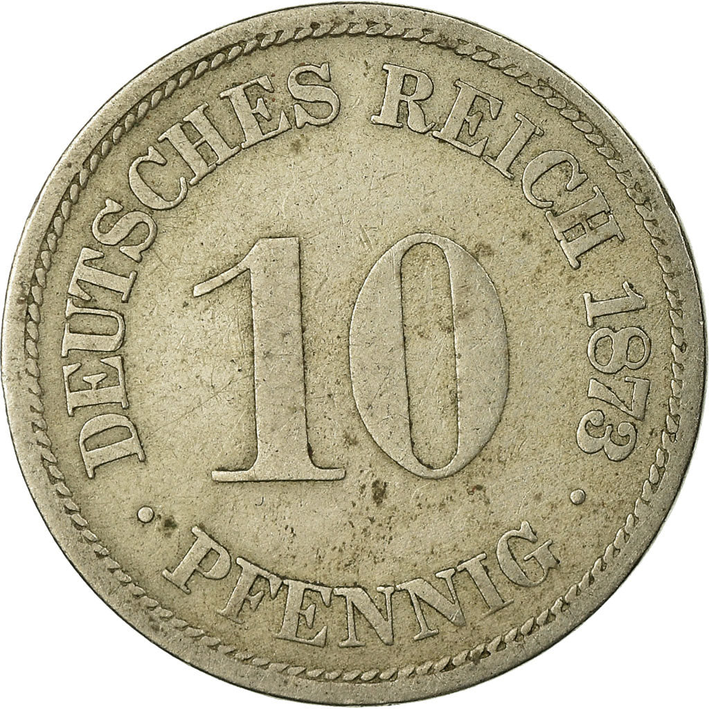 Coin, GERMANY - EMPIRE, Wilhelm I, 10 Pfennig, 1873, Berlin, VF(30-35)