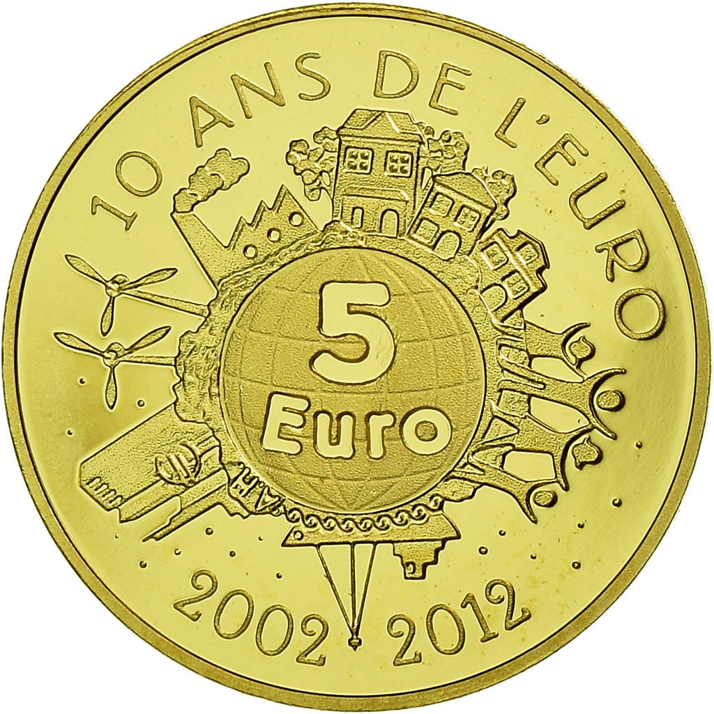 France, 5 Euro, 2012, BE, MS(65-70), Gold, Gadoury:EU525, KM:1890