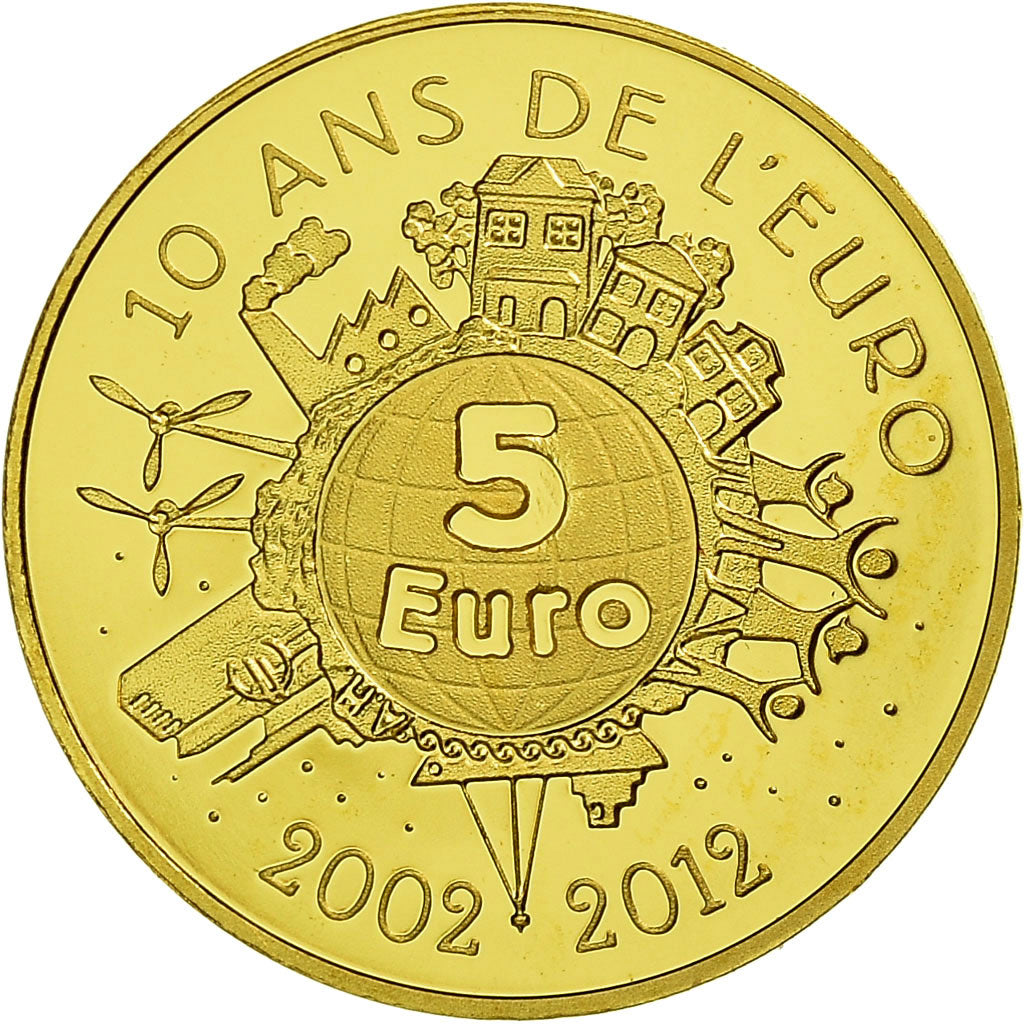 France, 5 Euro, 2012, BE, MS(65-70), Gold, Gadoury:EU525, KM:1890