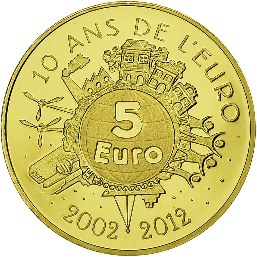 France, 5 Euro, 2012, BE, MS(65-70), Gold, Gadoury:EU525, KM:1890