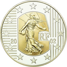 França, 5 Euro, Merci le Franc, 2002, BE, MS(65-70), Bimetálico, KM:1347