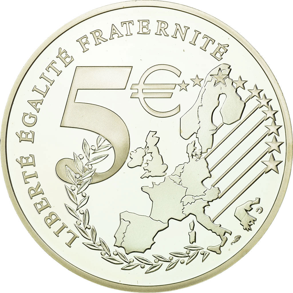 France, 5 Euro, Merci le Franc, 2002, BE, MS(65-70), Bi-Metallic, KM:1347