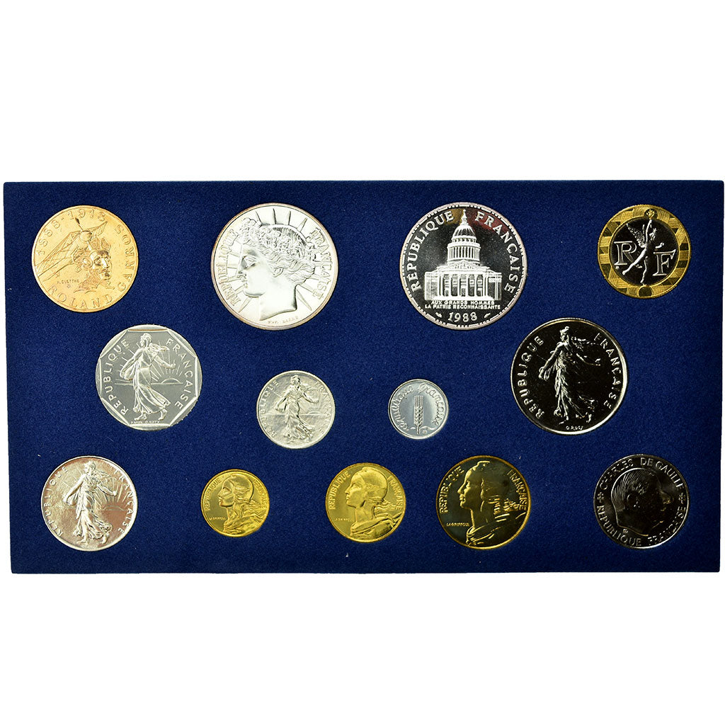 Coin, France, Set, 1988, FDC, MS(65-70), Gadoury:page 262