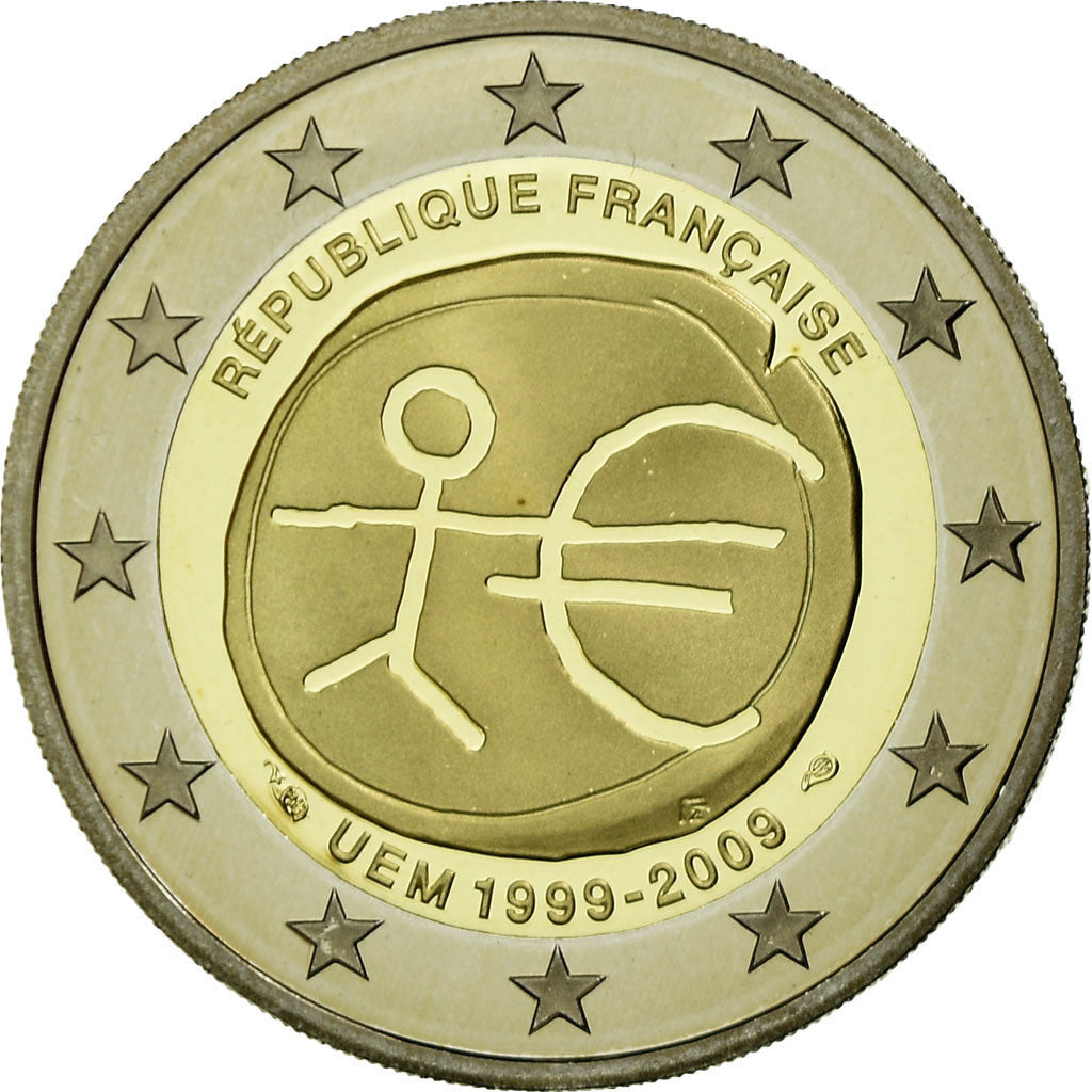 Frankreich, 2 Euro, Europe, 10 Ans d'Union Monétaire, 2009, BE, STGL