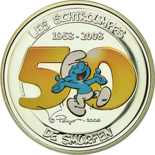 Belgium, 5 Euro, Les Schtroumpfs, 2008, MS(65-70), Silver, KM:270a