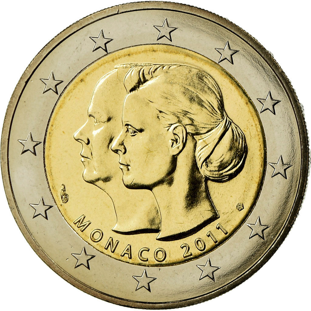 Monaco, 2 Euro, Mariage Princier, 2011, BU, MS(65-70), Bi-Metallic