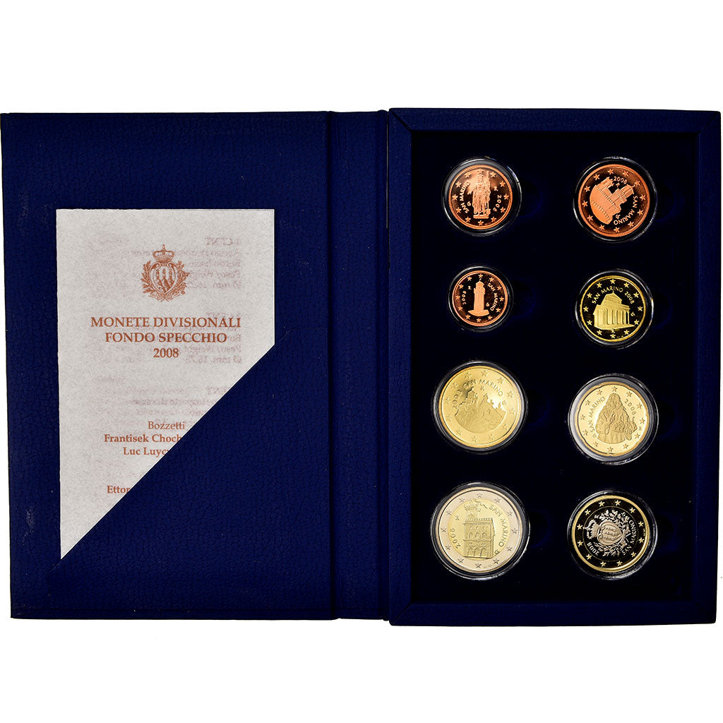 San Marino, 1 Cent to 2 Euro, 2008, Proof, MS(65-70), (No Composition)