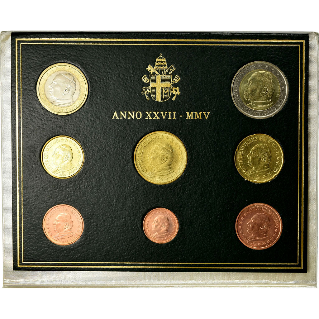 Vatican, 1 Cent to 2 Euro, Jean-Paul II, 2005, MS(64)