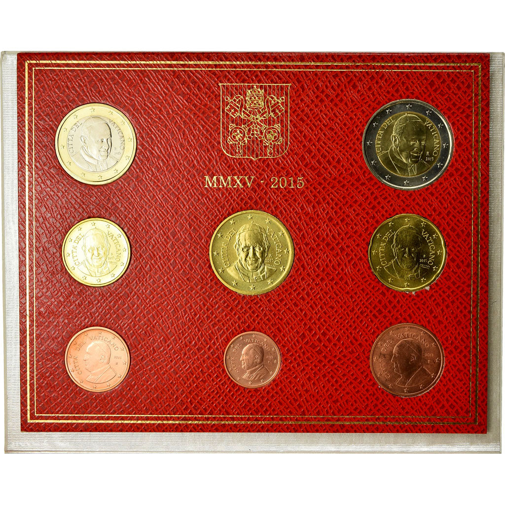 Vatican, 1 Cent to 2 Euro, Le Pape François, 2015, MS(65-70)