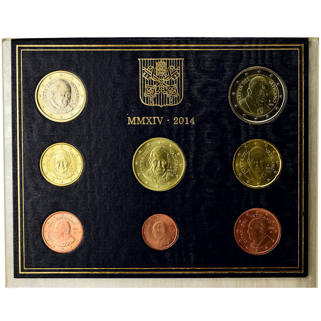 Watykan, 1 Cent to 2 Euro, 2014, MS(65-70), ND