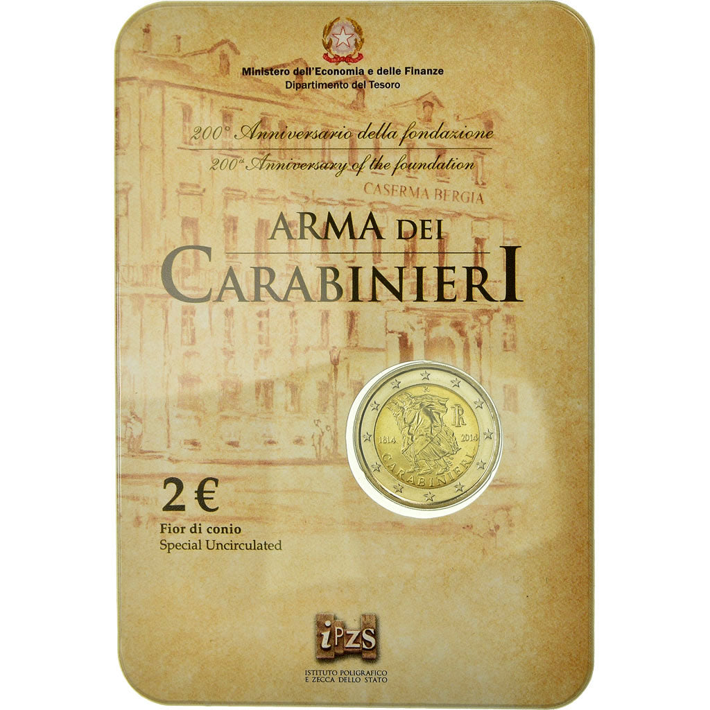 Italy, 2 Euro, Armée des Carabiniers, 2014, BU, MS(65-70)