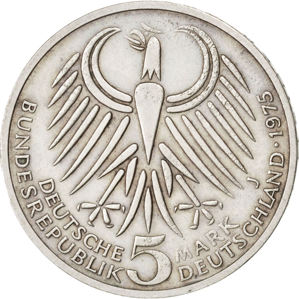 Allemagne, République Fédérale, 5 Mark 1975 J, KM 141