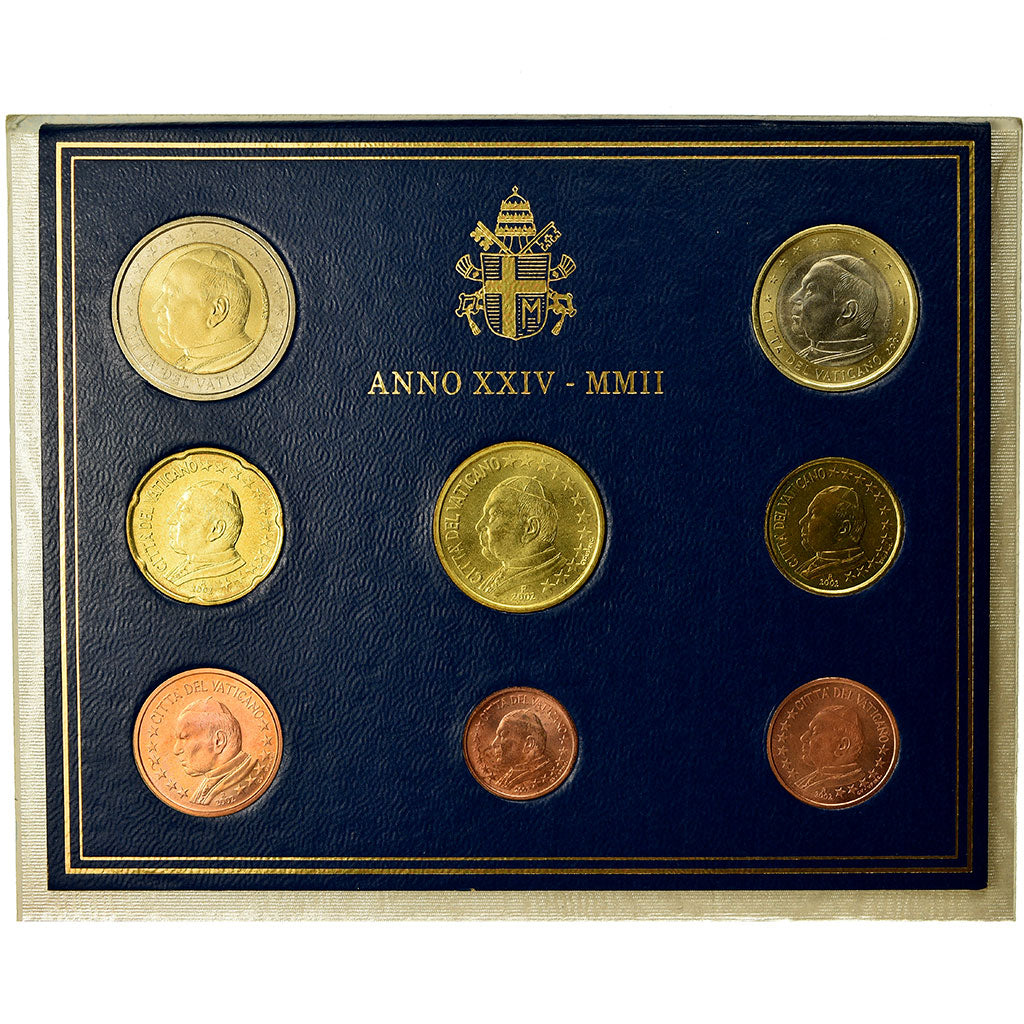 Vatican, 1 Cent to 2 Euro, 2002, BU, MS(65-70)