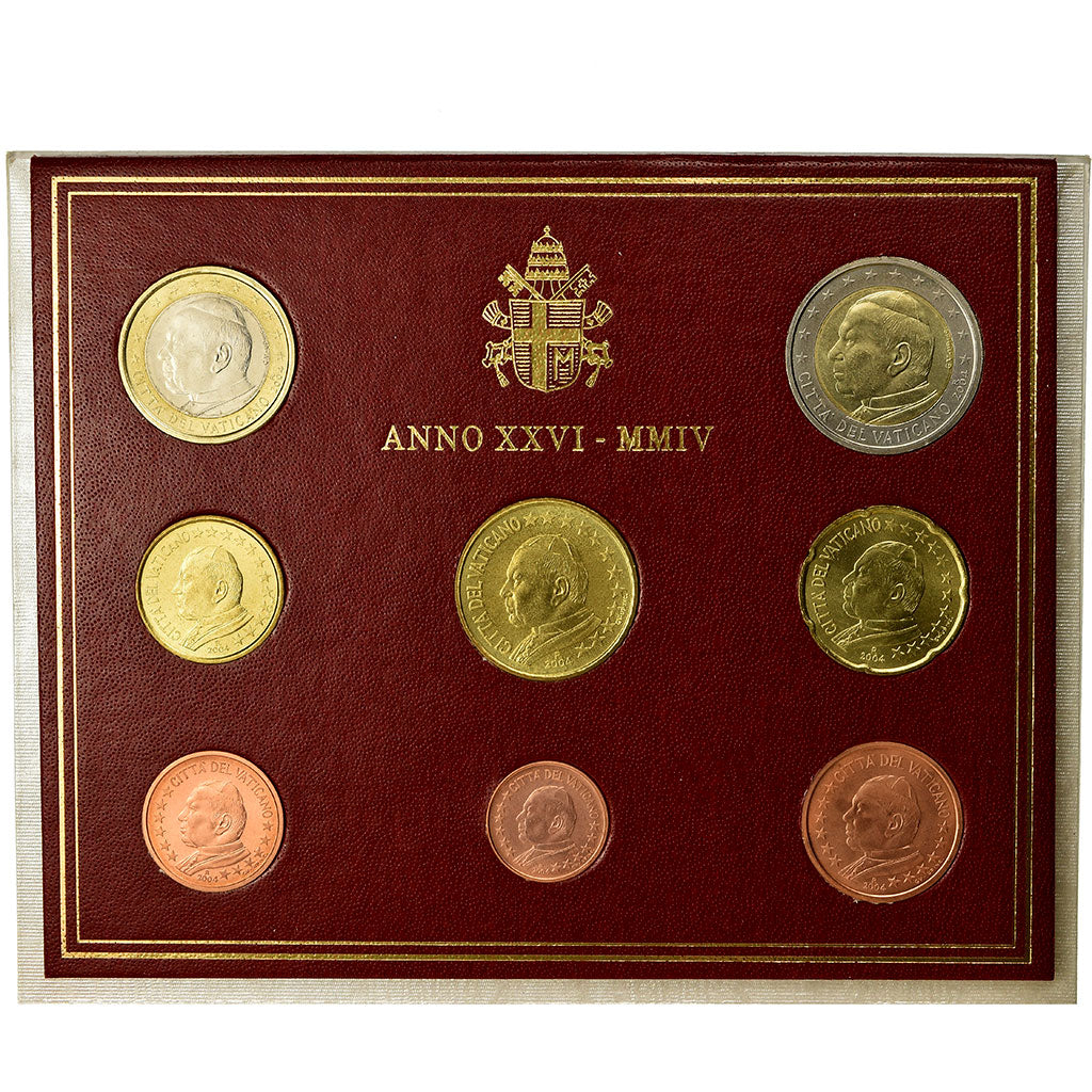 Vatican, 1 Cent to 2 Euro, Jean-Paul II, 2004, MS(65-70)