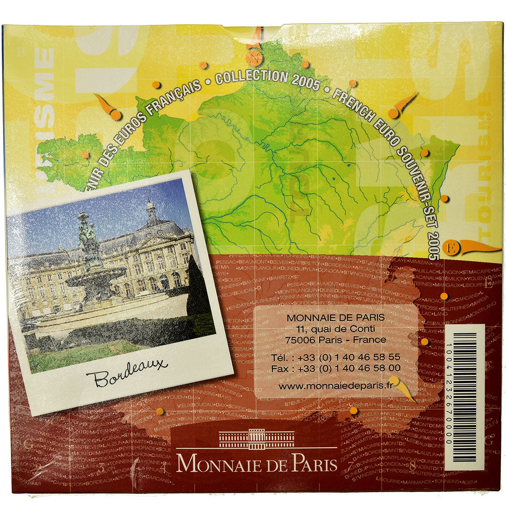 France, 1 Cent to 2 Euro, La Tour Eiffel, 2005, BU, MS(65-70)