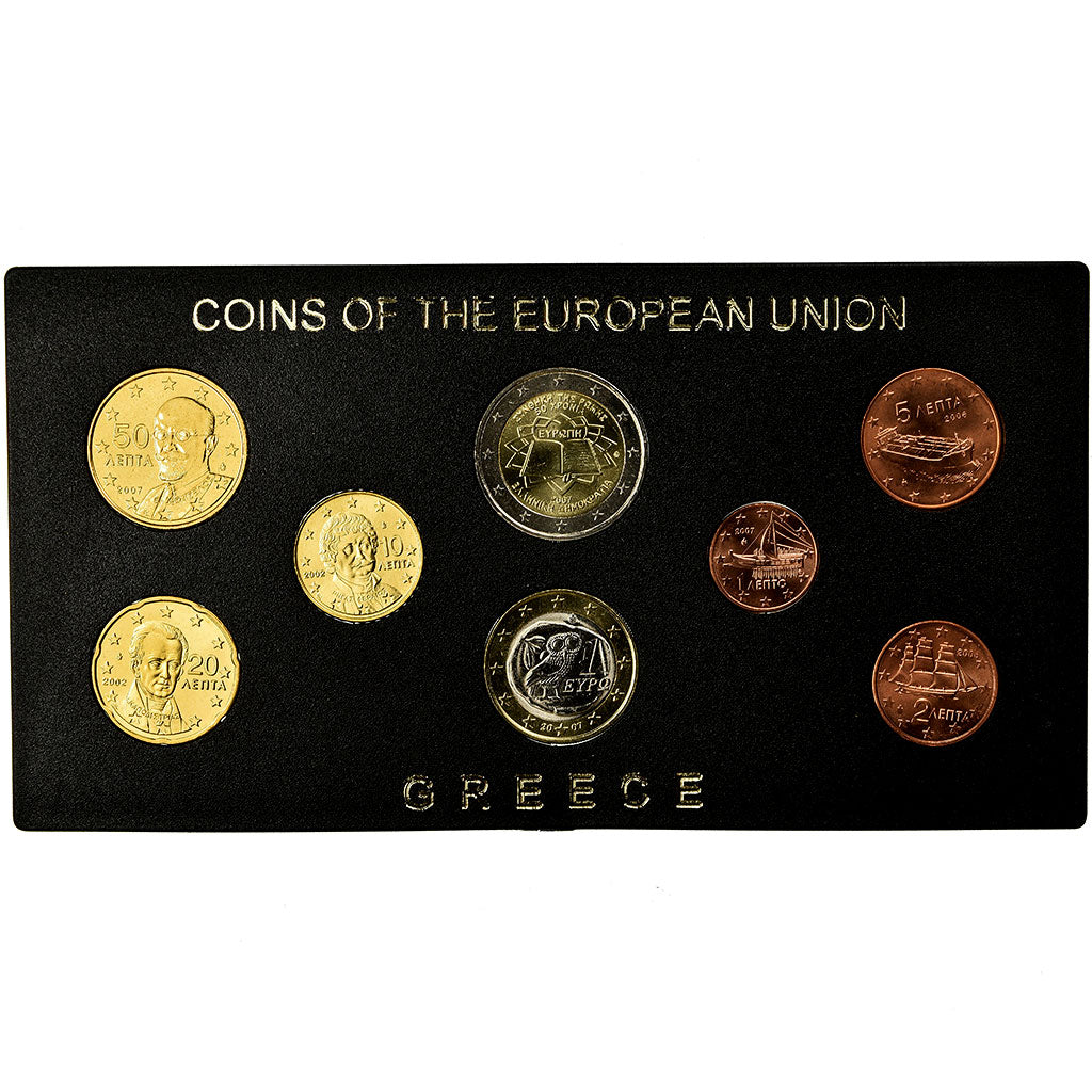 Grécia, 1 Cent to 2 Euro, Mixed Dates, MS(65-70), N/D