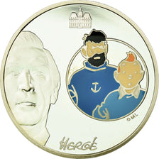 France, 1-1/2 Euro, Tintin et le Capitaine Haddock, 2007, BE, FDC, Argent