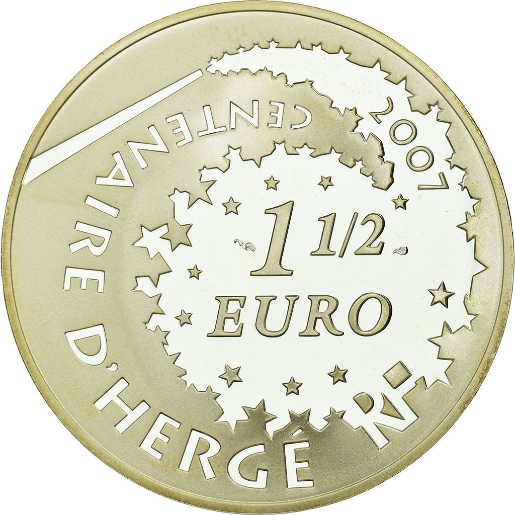 Francja, 1-1/2 Euro, Tintin et le Professeur Tournesol, 2007, BE, MS(65-70)
