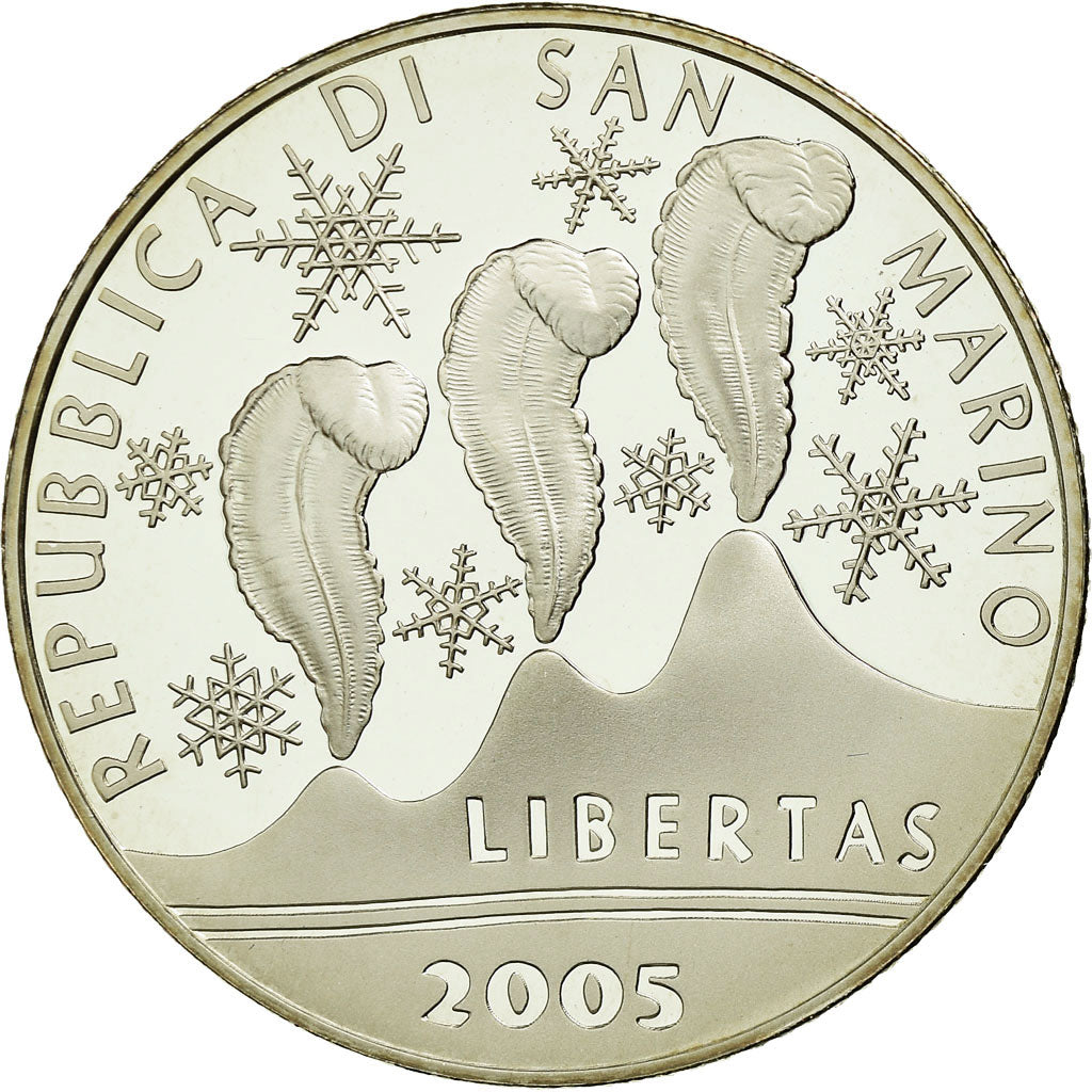 San Marino, 5 Euro, Jeux olympiques de Turin, 2006, Proof, MS(65-70), Silver